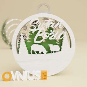 Božićna 3D kuglica za bor ovce i sretan bozic