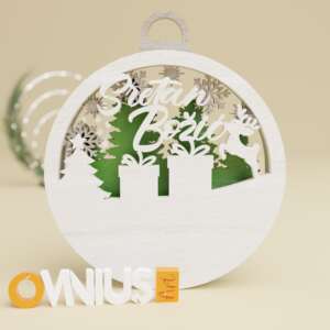 Božićna 3D kuglica za bor pokloni i sob