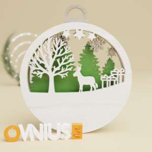Božićna 3D kuglica za bor magarac i pokloni