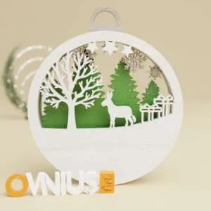 Božićna 3D kuglica za bor magarac i pokloni