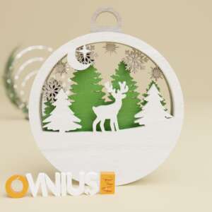 Božićna 3D kuglica za bor sob pod mjesecom