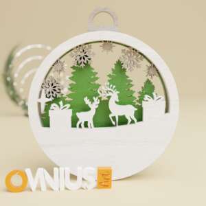 Božićna 3D kuglica za bor dva soba i zvijezda