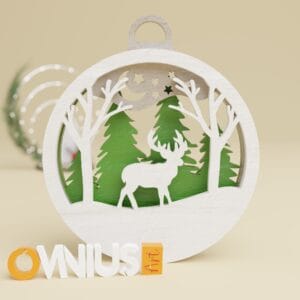 Božićna 3D kuglica za bor sob zimska šuma