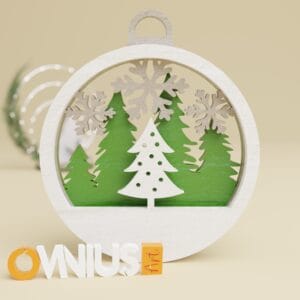 Božićna 3D kuglica za bor okićeni bor