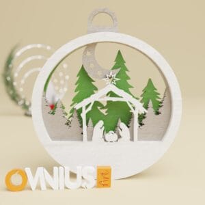 Božićna 3D kuglica za bor sveta obitelj