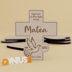 Zahvalnica za pričest križ golub