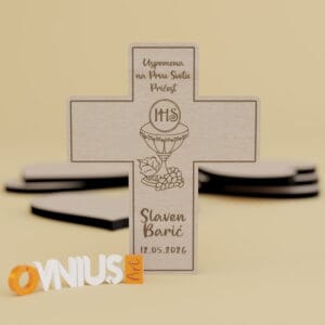 Zahvalnica za prvu pričest IHS križ