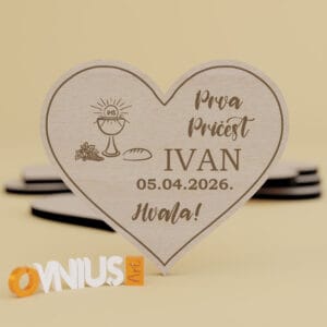 Zahvalnica za pričest u obliku srca